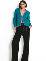 1980s Gucci Teal Wool Jacket Jacket arcadeshops.com