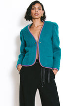 1980s Gucci Teal Wool Jacket Jacket arcadeshops.com