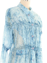 Issey Miyake Sheer Textured Dyed Blouse Top arcadeshops.com