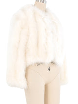 Ivory Marabou Cropped Jacket Jacket arcadeshops.com