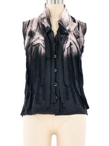 Issey Miyake Sleeveless Spray Painted Blouse Top arcadeshops.com