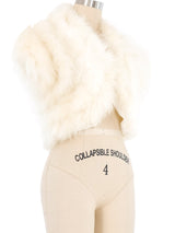 Ivory Marabou Feather Cropped Jacket Jacket arcadeshops.com