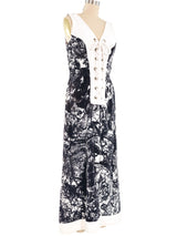 Lanvin Printed Terrycloth Lace Up Dress Dress arcadeshops.com