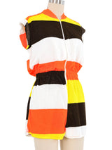 1970s Striped Terry Cloth Romper Jumpsuit arcadeshops.com