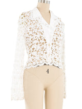 Rosette Lace Cropped Top Top arcadeshops.com