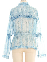 Issey Miyake Sheer Textured Dyed Blouse Top arcadeshops.com