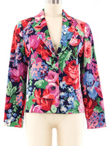Cacharel Floral Printed Cropped Blazer Jacket arcadeshops.com