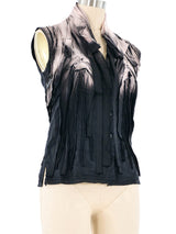 Issey Miyake Sleeveless Spray Painted Blouse Top arcadeshops.com