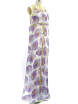Geoffrey Beene Sheer Floral Gown Dress arcadeshops.com