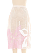 Pink Flower Crochet Midi Skirt Bottom arcadeshops.com