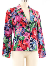 Cacharel Floral Printed Cropped Blazer Jacket arcadeshops.com