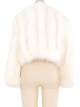 Ivory Marabou Cropped Jacket Jacket arcadeshops.com