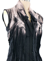 Issey Miyake Sleeveless Spray Painted Blouse Top arcadeshops.com
