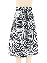 2015 Celine Zebra Print Wrap Skirt Bottom arcadeshops.com