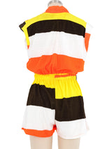 1970s Striped Terry Cloth Romper Jumpsuit arcadeshops.com