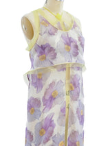 Geoffrey Beene Sheer Floral Gown Dress arcadeshops.com