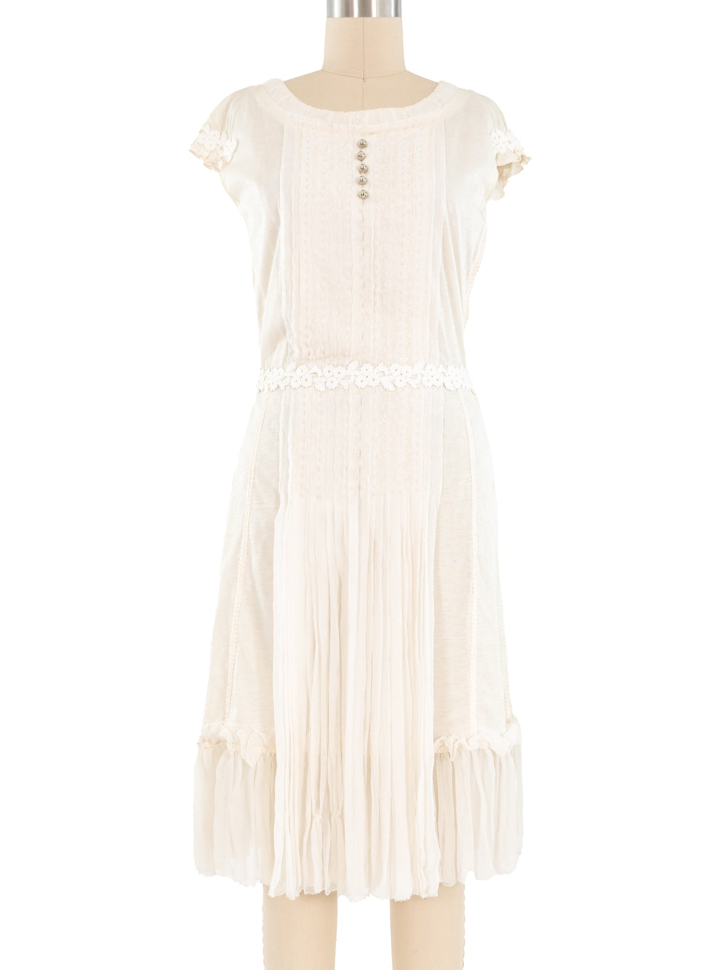 Louis Vuitton Cotton Gauze Ruffle Dress