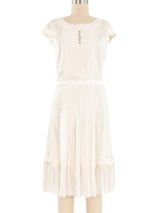 Louis Vuitton Cotton Gauze Ruffle Dress Dress arcadeshops.com