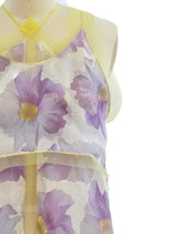 Geoffrey Beene Sheer Floral Gown Dress arcadeshops.com