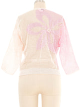 Pastel Pink Floral Crochet Top Top arcadeshops.com