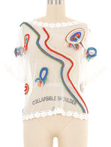 Abstract Applique Crochet Top Top arcadeshops.com