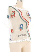 Abstract Applique Crochet Top Top arcadeshops.com