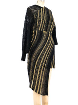 Junya Watanabe Metallic Stripe Wrap Sweater Top arcadeshops.com