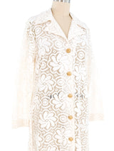 White Floral Lace Duster Dress arcadeshops.com
