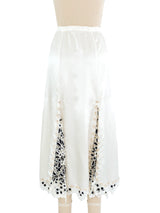 White Satin And Crochet Skirt Bottom arcadeshops.com