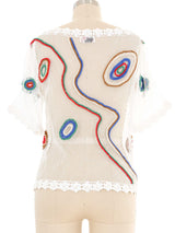 Abstract Applique Crochet Top Top arcadeshops.com