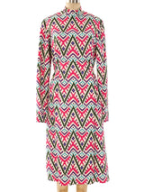 1960's Ikat Printed Wool Dress Dress arcadeshops.com