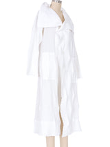 Issey Miyake White Pleated Sculptural Duster Jacket arcadeshops.com