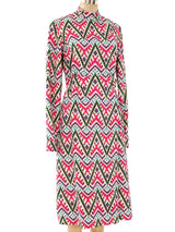 1960's Ikat Printed Wool Dress Dress arcadeshops.com