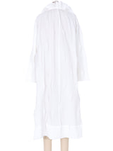 Issey Miyake White Pleated Sculptural Duster Jacket arcadeshops.com