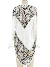 White Satin And Crochet Blouse Top arcadeshops.com