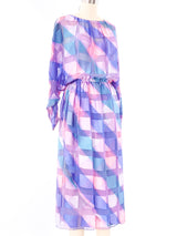 Pastel Striped Jacquard Silk Chiffon Dress Dress arcadeshops.com