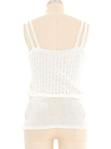 Ivory Eyelet Knit Cami Top arcadeshops.com
