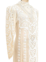 Eavis and Brown Deco Inspired Beaded Silk Gown Dress arcadeshops.com