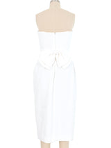 Hanae Mori White Floral Embossed Cocktail Dress Dress arcadeshops.com