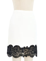 1990s Gianni Versace Couture Contrast Lace Trim Skirt Bottom arcadeshops.com