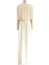 Galanos Pleated Silk Gown Dress arcadeshops.com