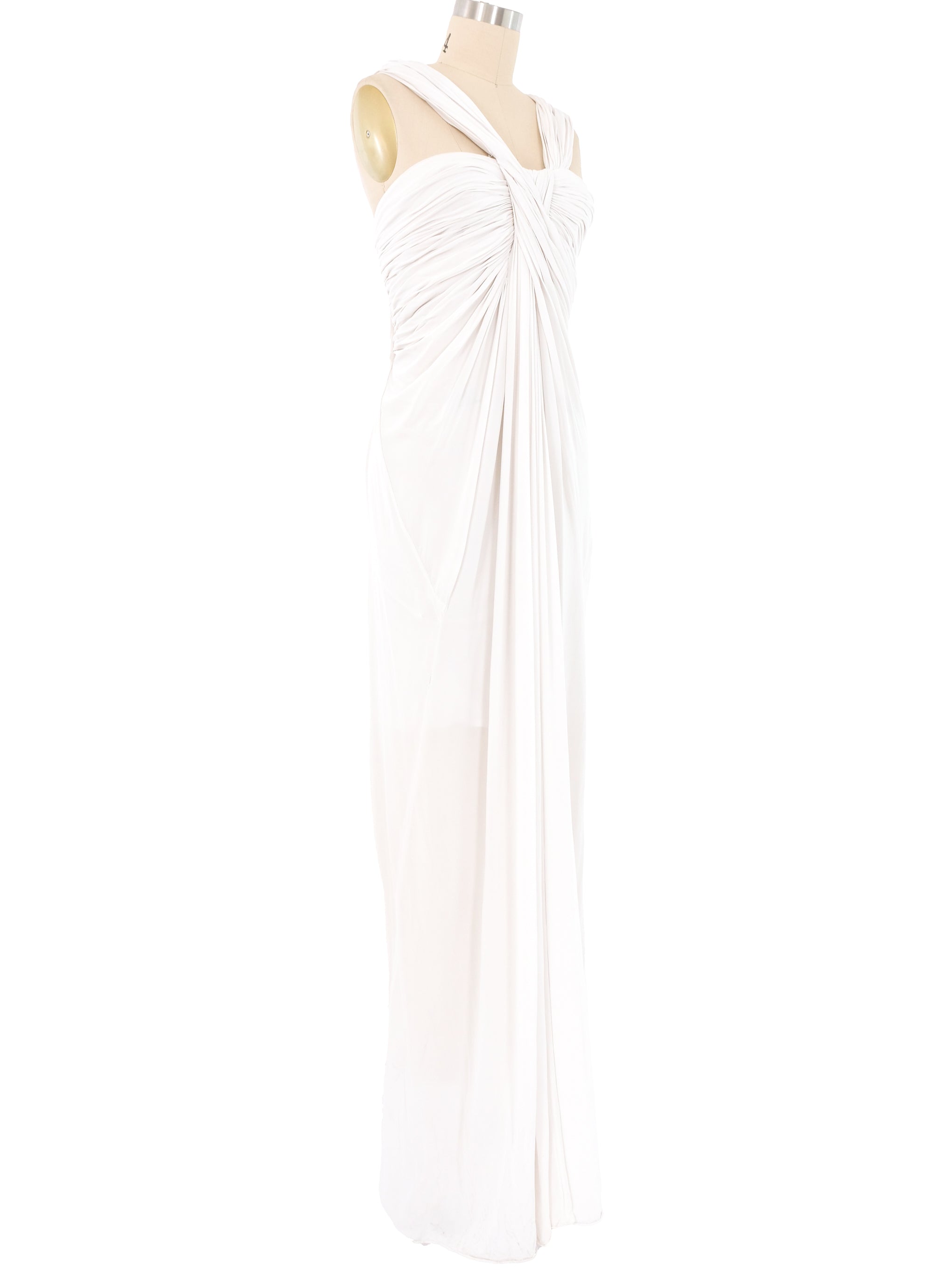 Donna Karan White Ruched Gown Donna Karan White Ruched Gown