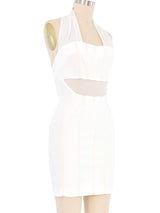 Mesh Paneled Halter Mini Dress Dress arcadeshops.com