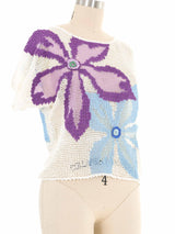 White Crochet Floral Top Top arcadeshops.com