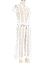 White Button Front Crochet Dress Dress arcadeshops.com