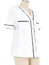 1994 Chanel Baseball Inspired Linen Jacket Jacket arcadeshops.com