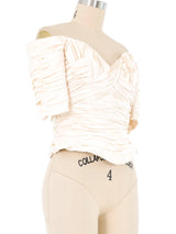 Vickey Tiel Ivory Ruched Bustier Top Top arcadeshops.com