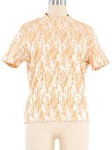 Jean Paul Gaultier Textured Mock Neck Tee Top arcadeshops.com