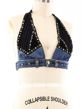 1970's Love Melody Embellished Denim Bralette Top arcadeshops.com