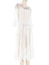 White Handkerchief Crochet Midi Dress Dress arcadeshops.com